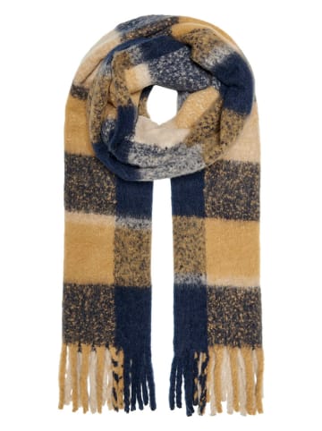 ONLY Sjaal camel/donkerblauw