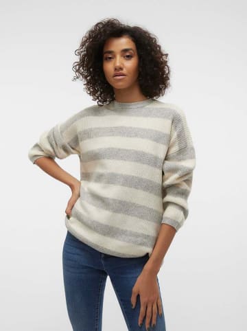 Vero Moda Pullover in Grau/ Creme