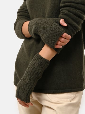 Perfect Cashmere Kaszmirowe mankiety "Bale" w kolorze zielonym