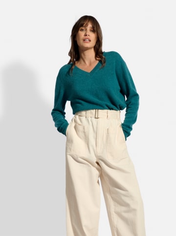 Just Cashmere Kasjmieren trui "Nora" petrol