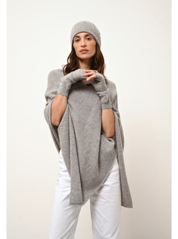 Just Cashmere Kasjmieren poncho "Ashley" grijs
