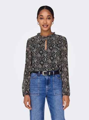 ONLY Blouse zwart/lichtgrijs