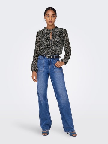 ONLY Blouse zwart/lichtgrijs