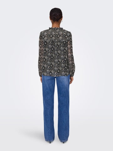 ONLY Blouse zwart/lichtgrijs