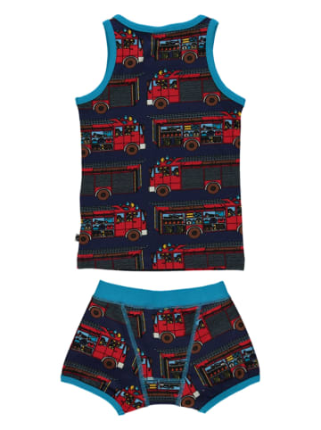Småfolk 2-delige ondergoedset "Brandweerwagen" blauw/rood