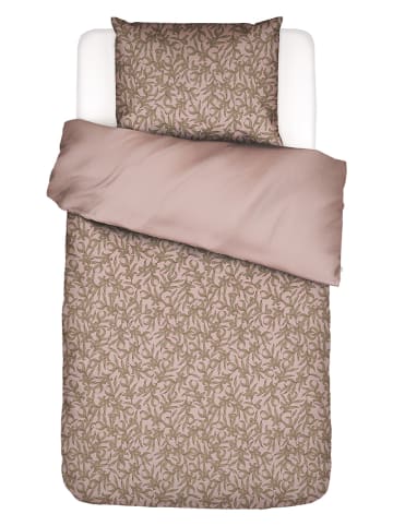 Essenza Satin-Bettwäsche-Set "Juliette" in Rosa/ Grün