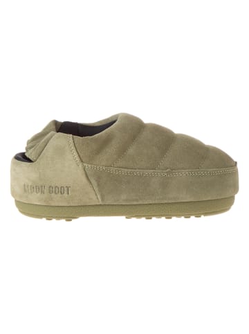 Moon Boot Skórzane kapcie "Sandal Band" w kolorze beżowym