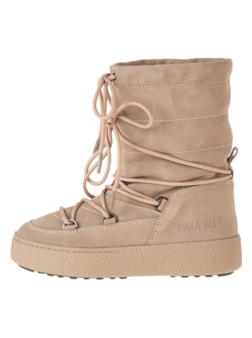 Moon Boot Leder-Winterboots "Ltrack" in Beige