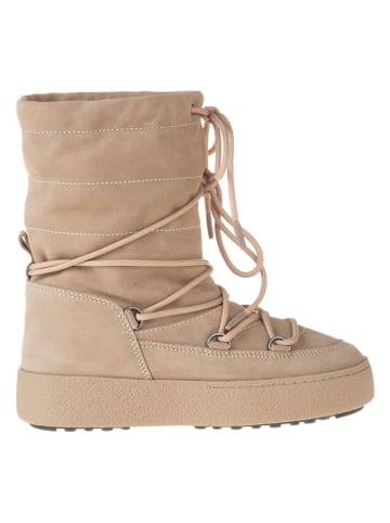 Moon Boot Leder-Winterboots "Ltrack" in Beige