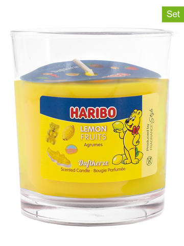 Haribo 2er-Set: Duftkerze "Haribo Lemon Fruits" in Gelb - 2 x 135 g