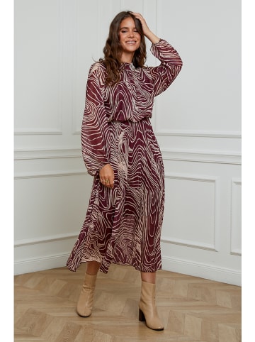 L'armoire de Suzette Kleid in Bordeaux/ Weiß