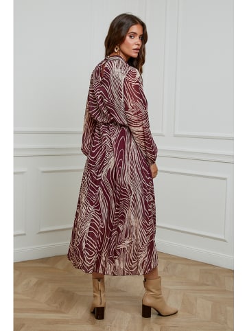 L'armoire de Suzette Kleid in Bordeaux/ Weiß