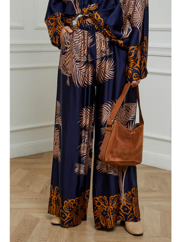 L'armoire de Suzette Marlenehose in Dunkelblau/ Braun