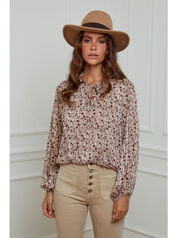 L'armoire de Suzette Bluse in Beige/ Bordeaux