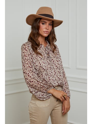 L'armoire de Suzette Bluse in Beige/ Bordeaux