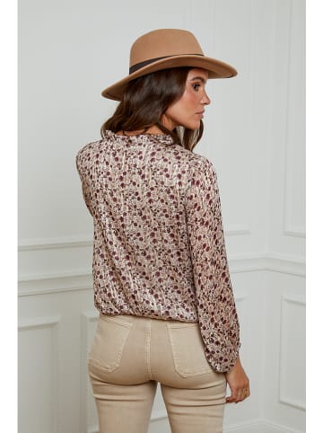 L'armoire de Suzette Bluse in Beige/ Bordeaux