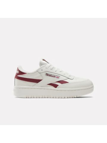 Reebok Leder-Sneakers "Club C Double Revenge" in Grau/ Rot