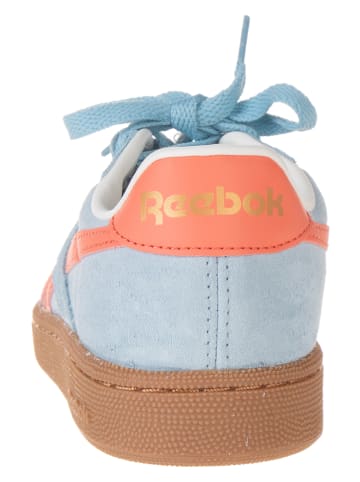 Reebok Leder-Sneakers "Club C Ground" in Hellblau/ Orange