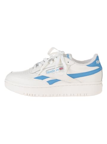 Reebok Leder-Sneakers "Club C Double Revenge" in Creme/ Hellblau