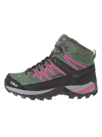 CMP Leder-Trekkingboots "Rigel Mid" in Grün/ Schwarz/ Pink