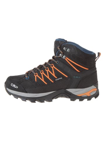 CMP Leder-Trekkingboots "Rigel Mid" in Schwarz/ Orange