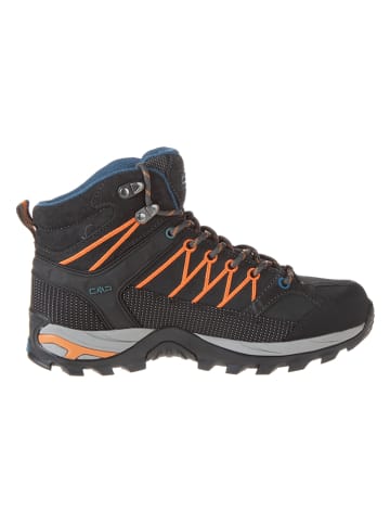 CMP Leder-Trekkingboots "Rigel Mid" in Schwarz/ Orange