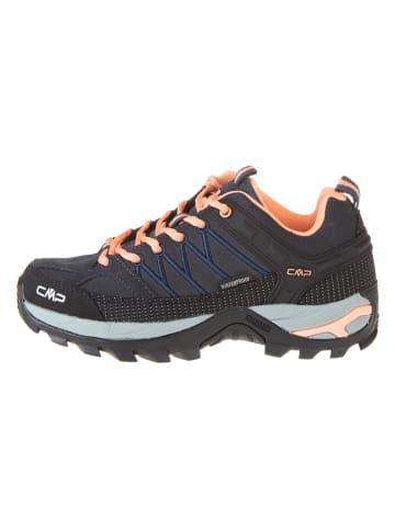 CMP Leder-Trekkingschuhe "Rigel Low" in Anthrazit/ Orange