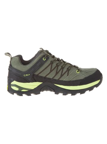 CMP Skórzane buty trekkingowe "Rigel Low" w kolorze oliwkowo-czarno-żółtym