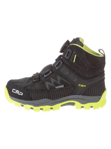CMP Leder-Trekkingboots "Kiruna Mid" in Schwarz/ Gelb