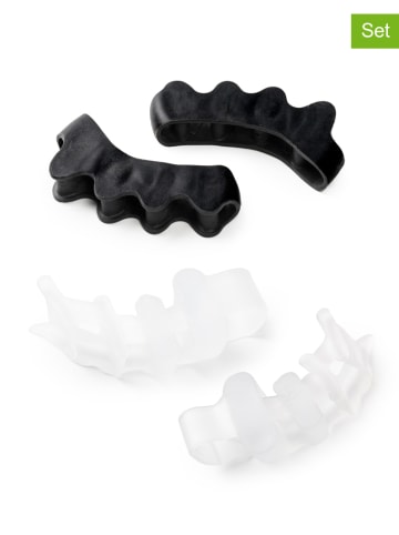 InnovaGoods 4-delige set: teenspreiders zwart/wit