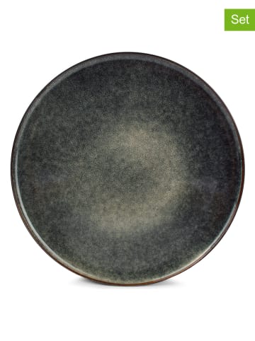Salt and Pepper 4er-Set: Speiseteller "Stitch" in Grün/ Blau - Ø 26 cm