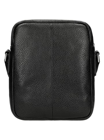 Wojas Leder-Umhängetasche in Schwarz - (B)23 x (H)19 x (T)5 cm