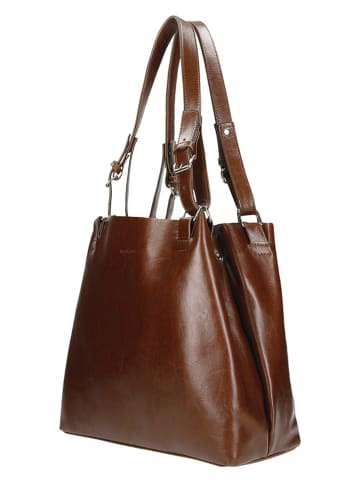 Wojas Skórzana torebka w kolorze brązowym - 34 x 31 x 15 cm