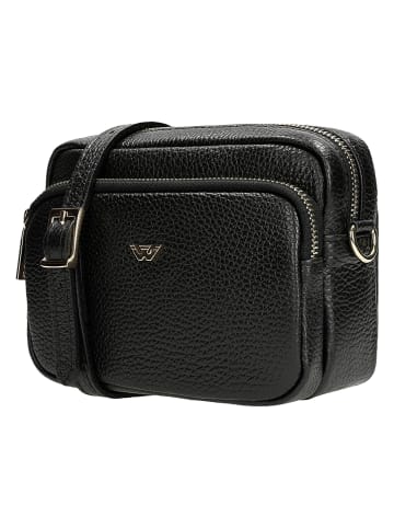 Wojas Leder-Umhängetasche in Schwarz - (B)18 x (H)13 x (T)6,5 cm