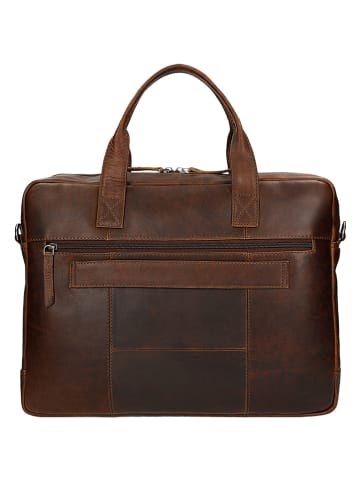 Wojas Skórzana torba w kolorze brązowym na laptopa - 38 x 29 x 7 cm
