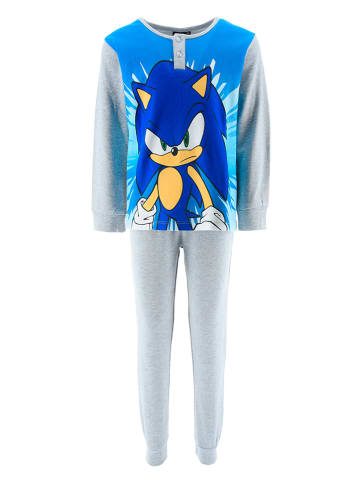 Sonic Pyjama "Sonic modern" in Grau/ Blau