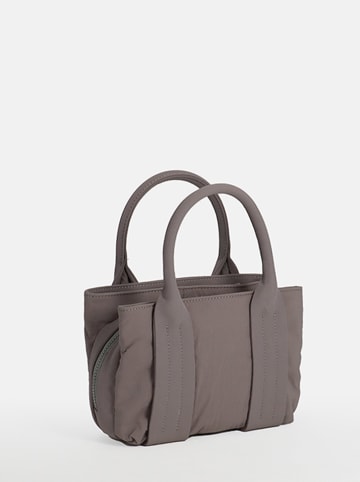 FREDs BRUDER Leder-Henkeltasche in Taupe in Grau - (B)22 x (H)18 x (T)12 cm