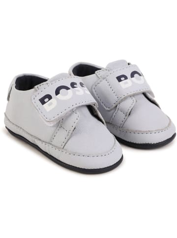 Hugo Boss Kids Leder-Krabbelschuhe in Grau