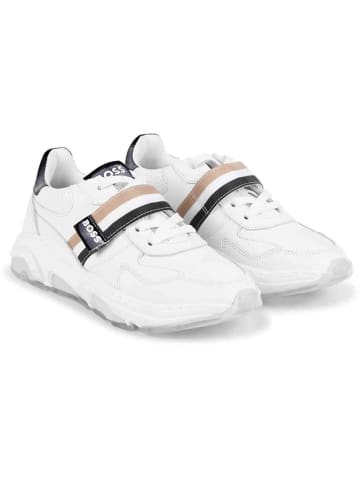 Hugo Boss Kids Skórzane sneakersy w kolorze białym