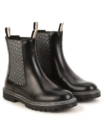 Hugo Boss Kids Leder-Winterboots in Schwarz