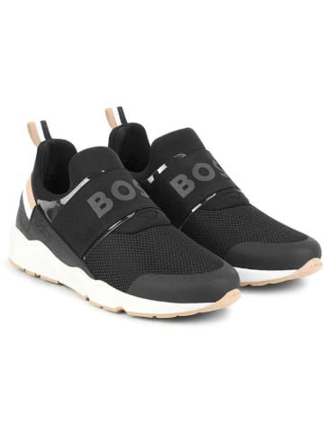 Hugo Boss Kids Leder-Sneakers in Schwarz
