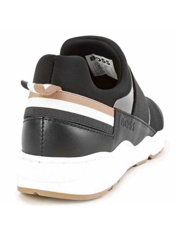 Hugo Boss Kids Leder-Sneakers in Schwarz