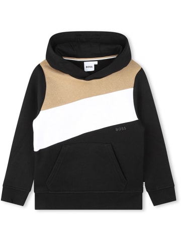 Hugo Boss Kids Hoodie in Schwarz/Hellbraun/Weiß