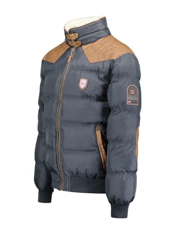 Geographical Norway Doorgestikte jas "Abramovitch" donkergrijs