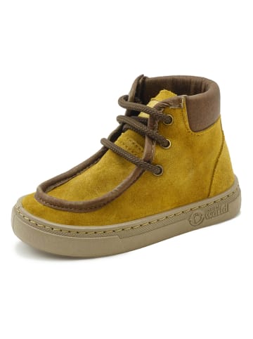 natural world Leren boots in mosterdgeel