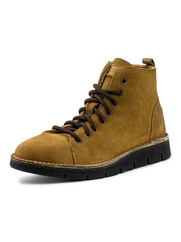 natural world Leren boots lichtbruin