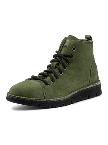 natural world Leren boots in kaki