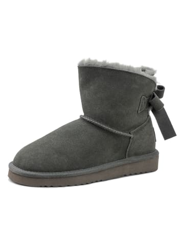 natural world Leder-Winterboots in Anthrazit