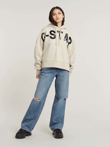 G-Star Hoodie in Creme/ Schwarz