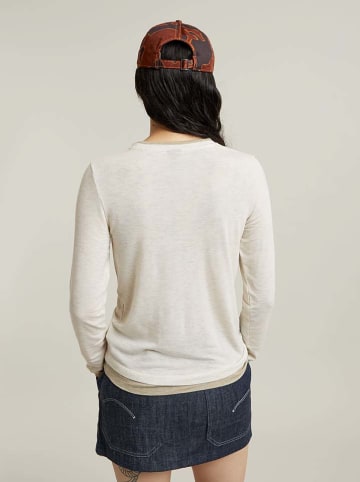 G-Star Longsleeve wit/lichtbruin